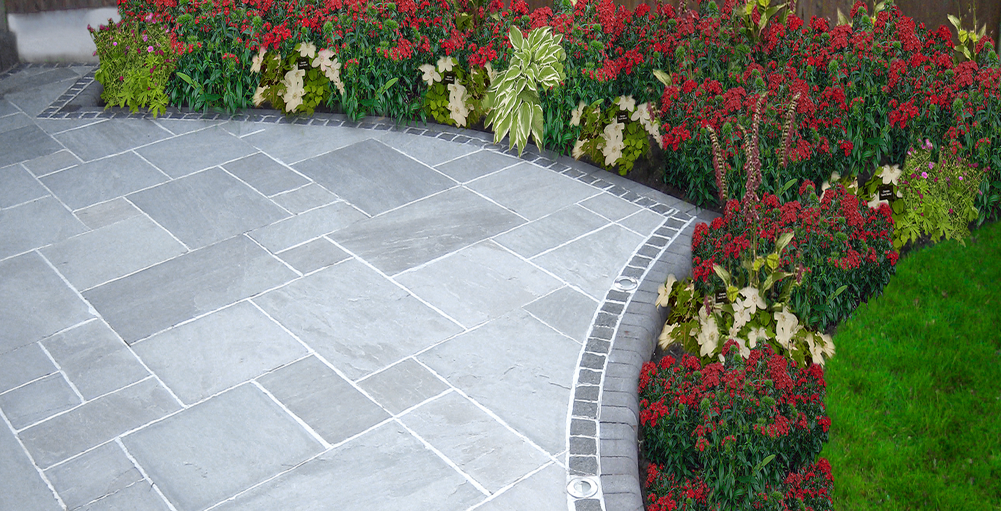 Patio Paving with Contrasting Edging