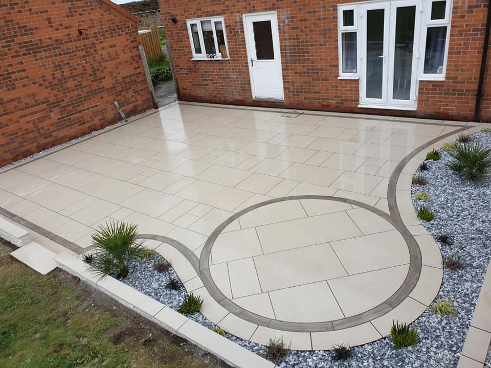 Patio Paving in Dublin with contrasting paving border